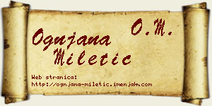 Ognjana Miletić vizit kartica